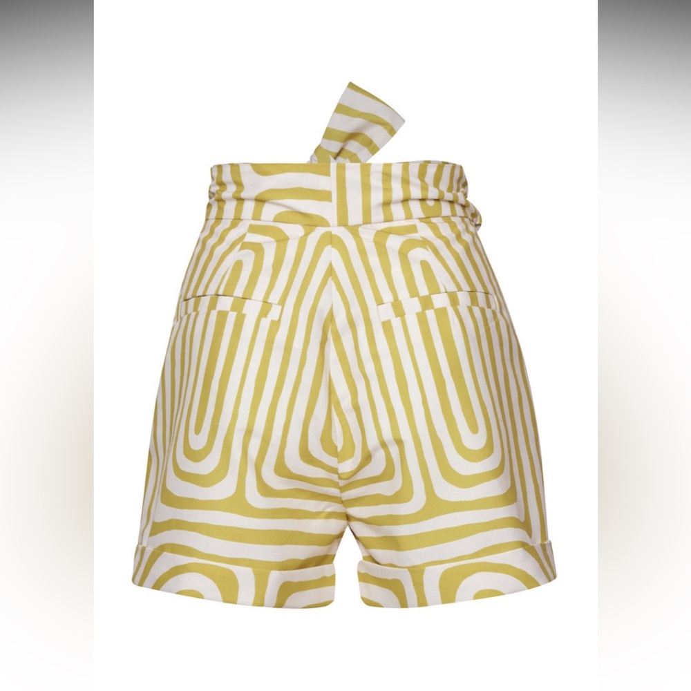 Andres Otalora Green Haala Linen Mini Shorts, Size 4 - Picture 3 of 6